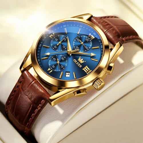 Picture of leather waterproof quartz fashionable watch for men
