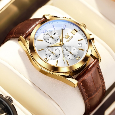 Picture of leather waterproof quartz fashionable watch for men