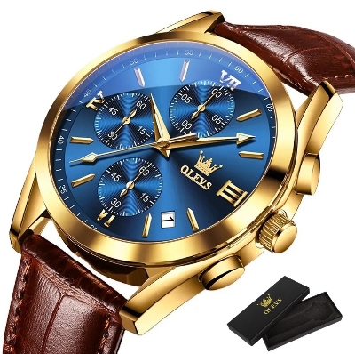 Picture of Olev_vs Luxury Top Quality Luxury Leather Analog quartz fashionable watch for men - Watch For Men - Watch