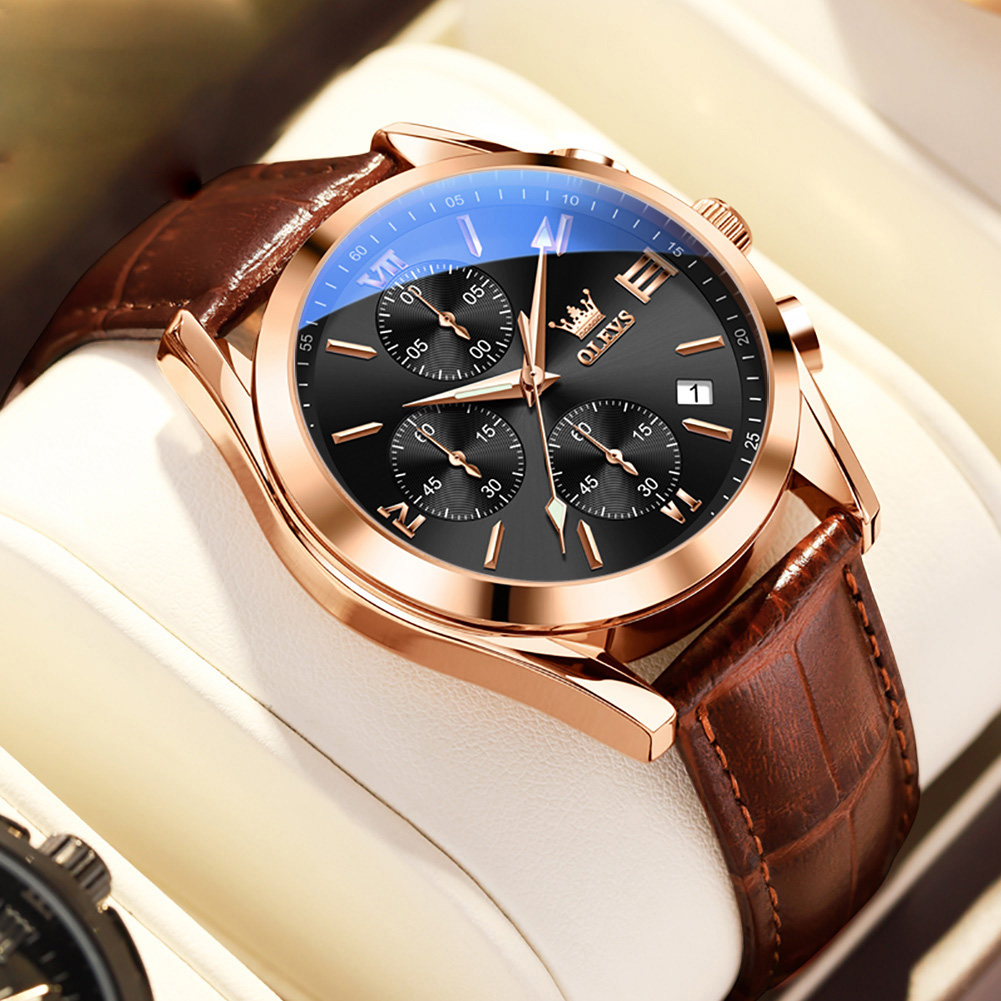 Picture of Leather Waterproof Quartz Fashion Watch for Men