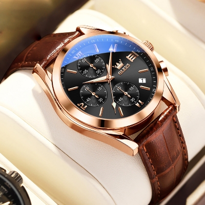 Picture of Leather Waterproof Quartz Fashion Watch for Men