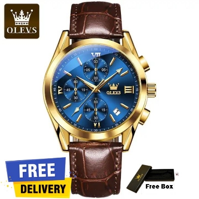 Picture of Olivs Leather Analog Quartz Fashion Wrist Watch for Men