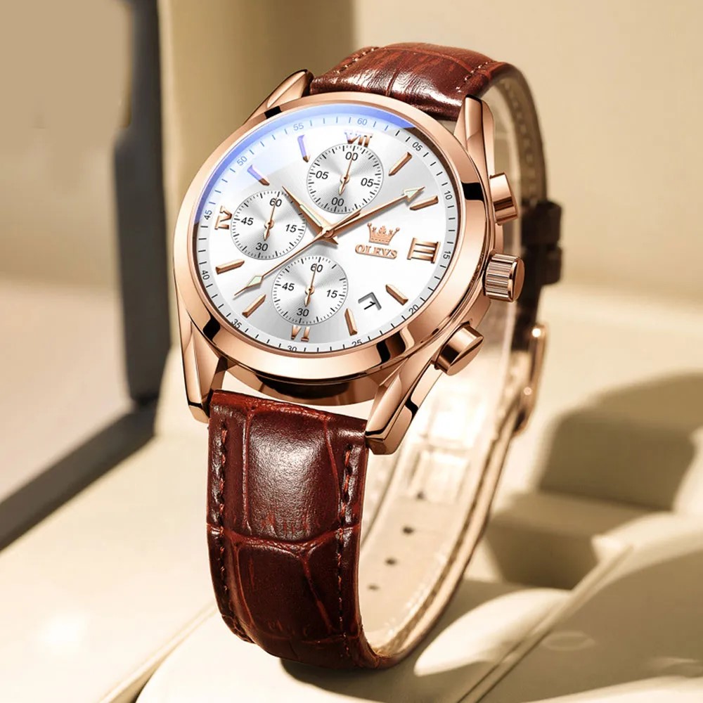 Picture of Leather Waterproof Quartz Fashion Watch for Men