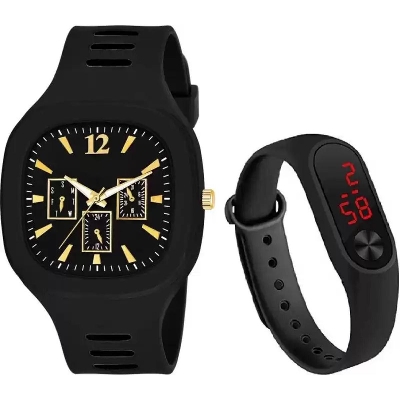 Picture of Understated -Buy 1 Get 1 , Digital Sports Watch with 1 Water Resistance Led Wrist Watch For men Combo. - watch for men- Progressively Better