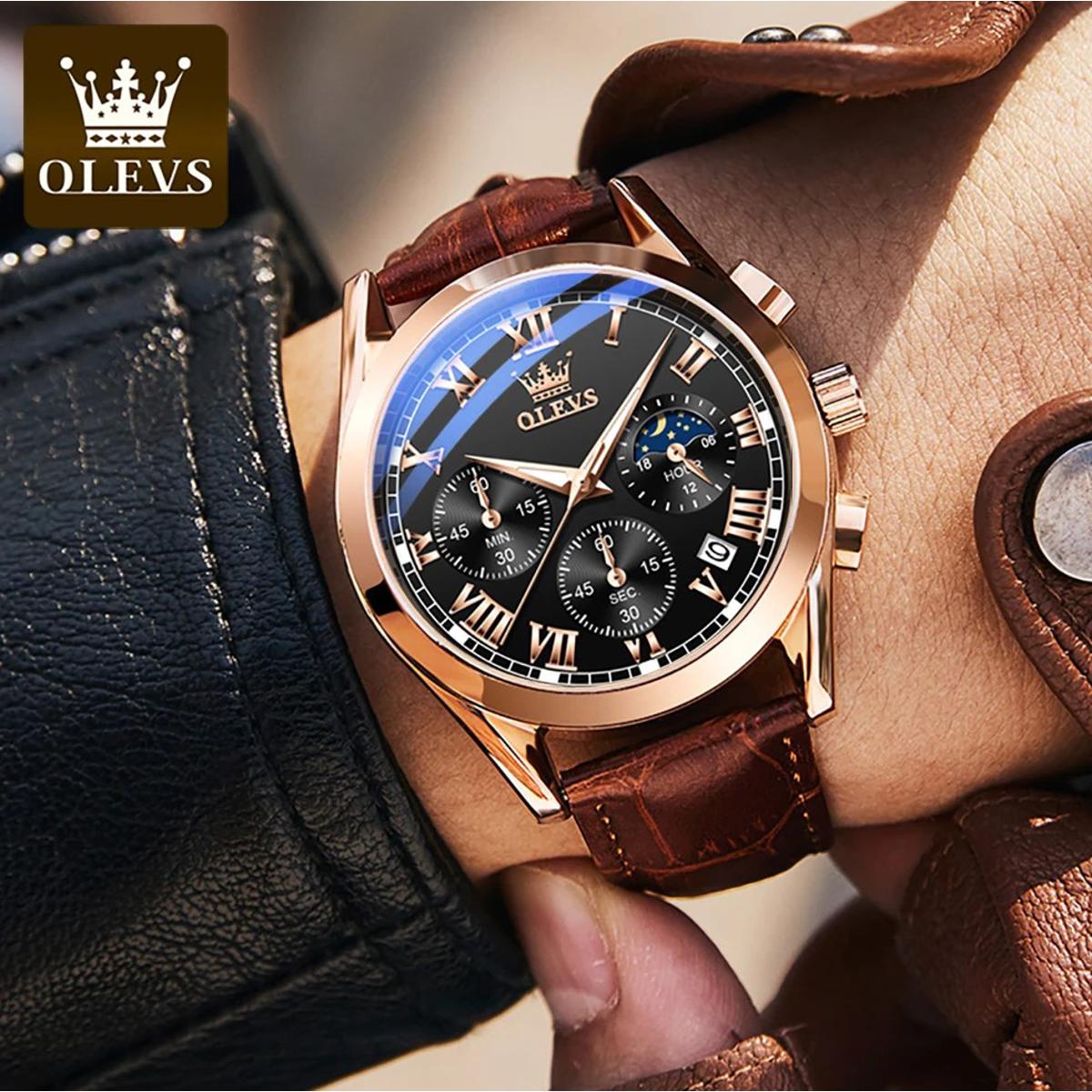 Picture of Olevs 2871 Men Watches Quartz Multi-Function Sports in Bangladesh, Analog Watch For Men