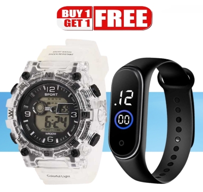 Picture of Buy 1 Get 1 , Digital Sports Watch with Touch Led Wrist Watch For Men Combo Offer - watch for men