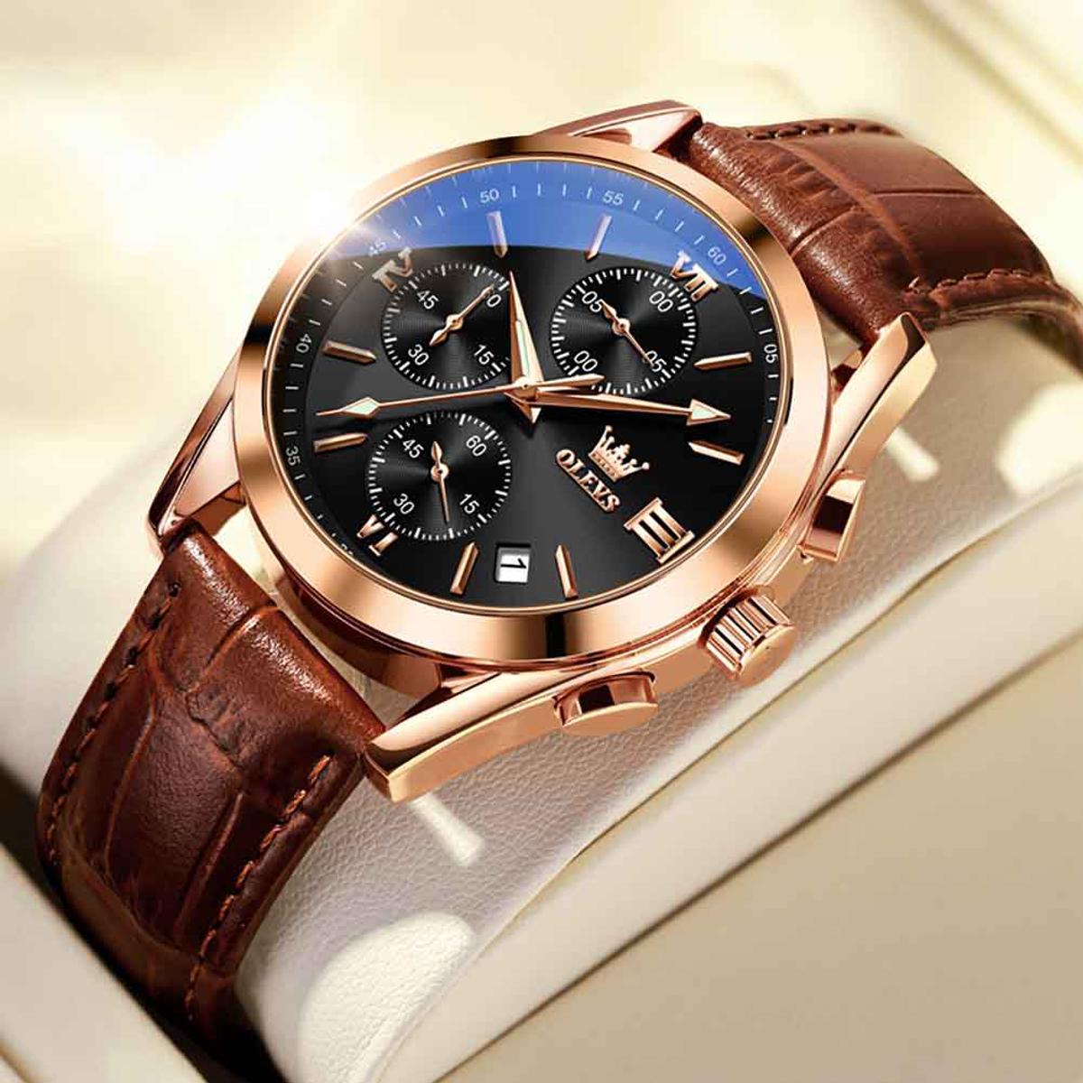 Picture of Leather Waterproof Quartz Fashion Watch for Men
