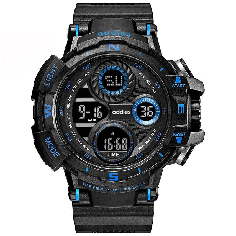 Picture of Fashion Multi-dial Watch For Men Digital LED Repeater Male Wrist Watches Outdoor Sport Black Digital Clock  , Watch For Men