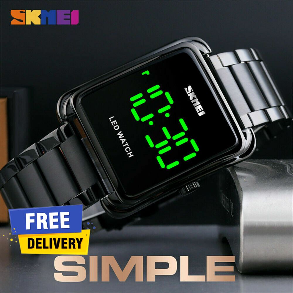 Picture of SKMEI 1505 Men Digital Sport Watches Rectangle Gold Wristwatch for Male LED Stopwatch Touch Watch For men