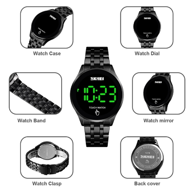 Picture of SKMEI 1579 Men Digital Watch Fashion Touch Screen Steel Wristwatch Male Gifts Watches