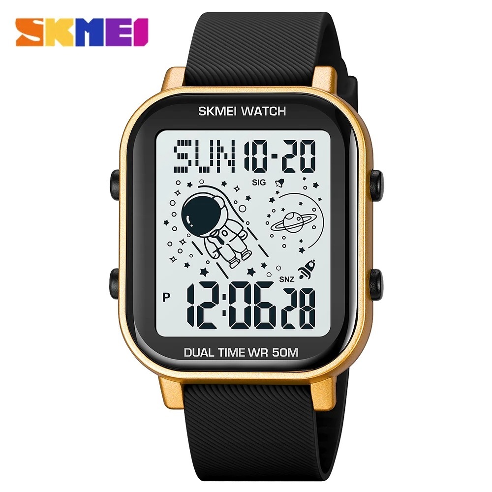 Picture of SKMEI 1971 Fashion Square Silicone Strap Led Digital Watch Waterproof Wristwatch