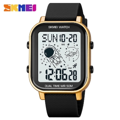 Picture of SKMEI 1971 Fashion Square Silicone Strap Led Digital Watch Waterproof Wristwatch
