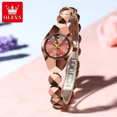 Picture of OLEVS 7007 Original Quartz Watch for Women Rhombic Mirror Waterproof Ladies Wristwatch Tungsten Steel Strap Luxury Women's Watch