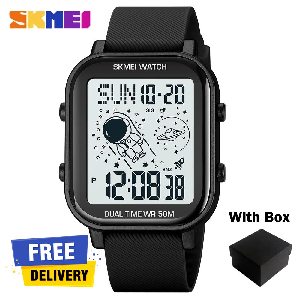Picture of SKMEI 1971 Fashion Square Silicone Strap Led Digital Watch Waterproof Wristwatch