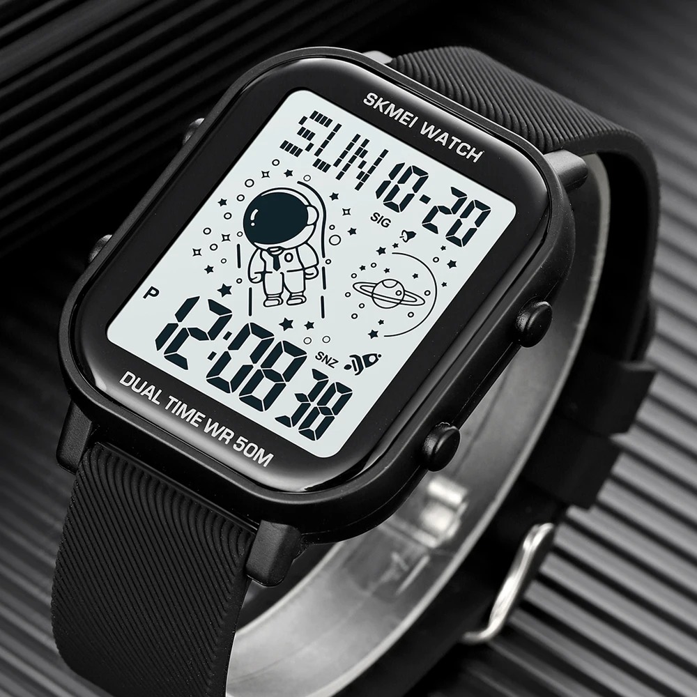 Picture of SKMEI 1971 Fashion Square Silicone Strap Led Digital Watch Waterproof Wristwatch