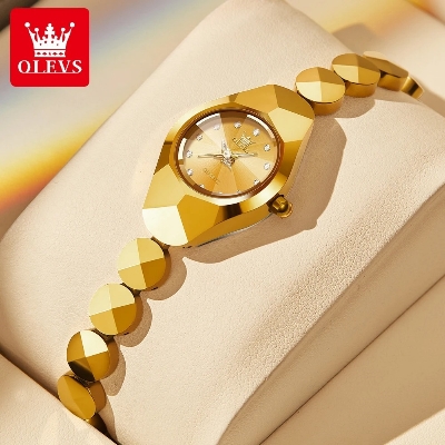 Picture of OLEVS 7007 Original Quartz Watch for Women Rhombic Mirror Waterproof Ladies Wristwatch Tungsten Steel Strap Luxury Women's Watch