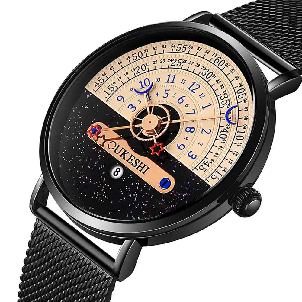 Picture of Men's Starry sky Creativity Fashion Calendar Watches Casual Sport Stainless steel Watch For Men