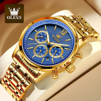 Picture of OLEVS TY709 Men's Watches Classics Three Small Dials Original Quartz Watch for Man Waterproof Stainless Steel Luminous Fashion Trend