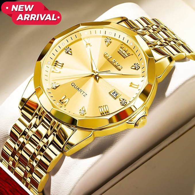 Picture of OLE_VS 9931 Watches for Men Diamond Business Dress Analog Quartz Stainless Steel Date Luxury Casual Fashion Wrist Watch Waterproof Luminous