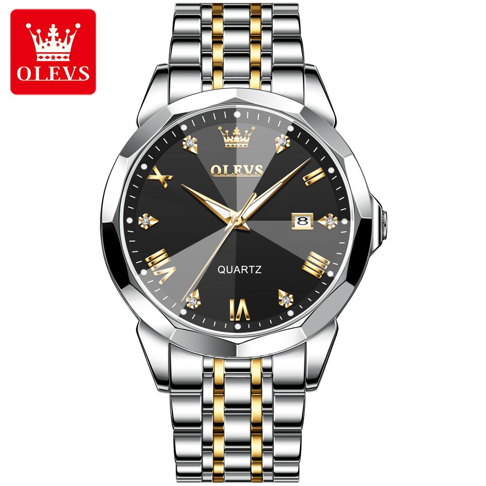 Picture of OLEVS 9931 Watches for Men Diamond Business Dress Analog Quartz Stainless Steel Date Luxury Casual Fashion Wrist Watch Waterproof Luminous