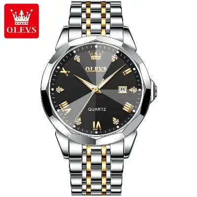 Picture of OLEVS 9931 Watches for Men Diamond Business Dress Analog Quartz Stainless Steel Date Luxury Casual Fashion Wrist Watch Waterproof Luminous