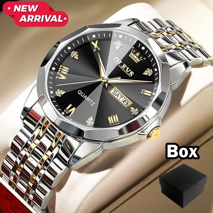 Picture of OLE-VS 9931 Watches for Men Diamond Business Dress Analog Quartz Stainless Steel Date Luxury Casual Fashion Wrist Watch  Replica