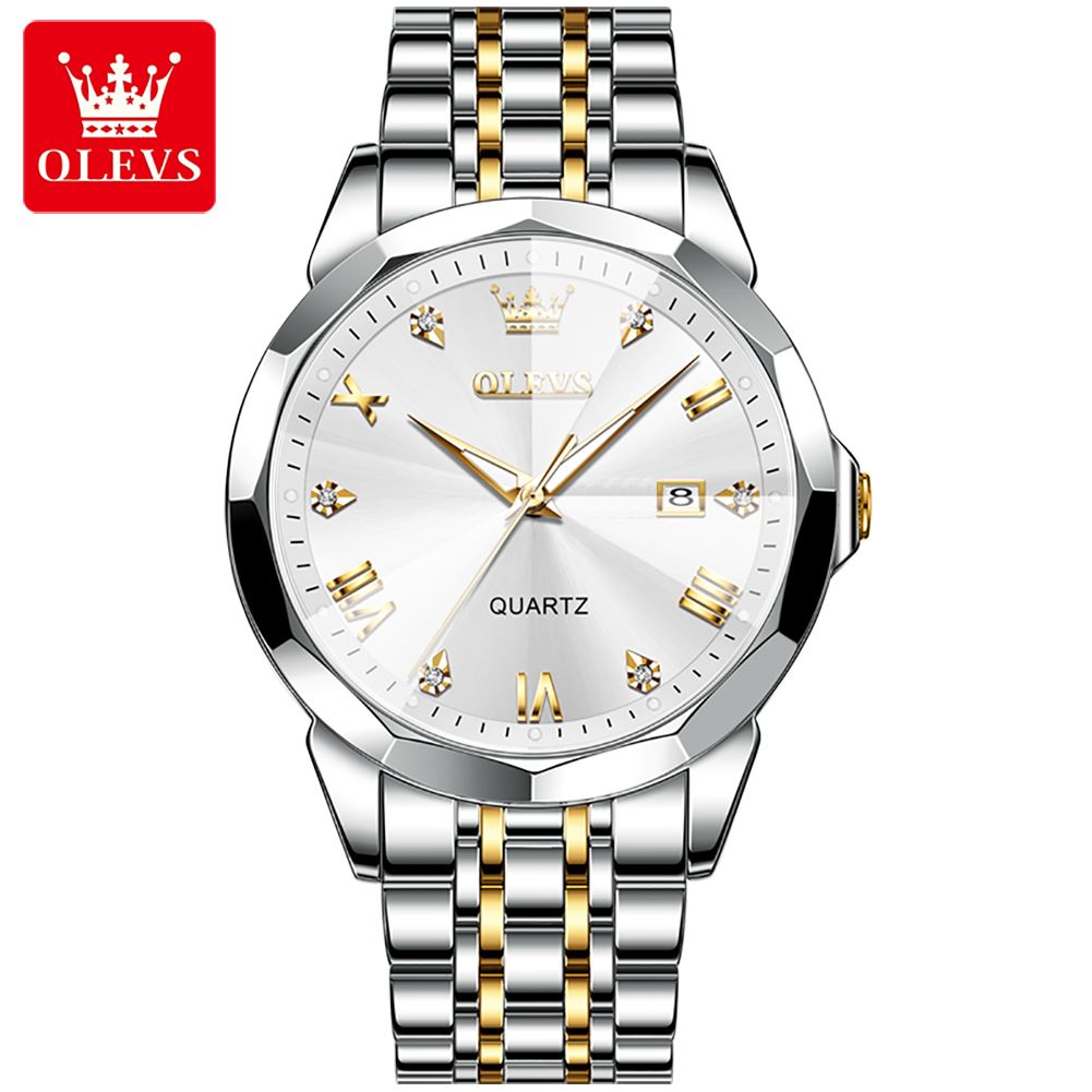 Picture of OLE_VS 9931 Watches for Men Diamond Business Dress Analog Quartz Stainless Steel Date Luxury Casual Fashion Wrist Watch Waterproof Luminous