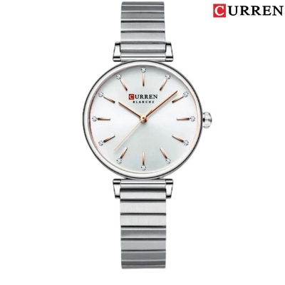 Picture of Curren 9081 Stainless Steel Analog Watch For Women - Silver & Pink