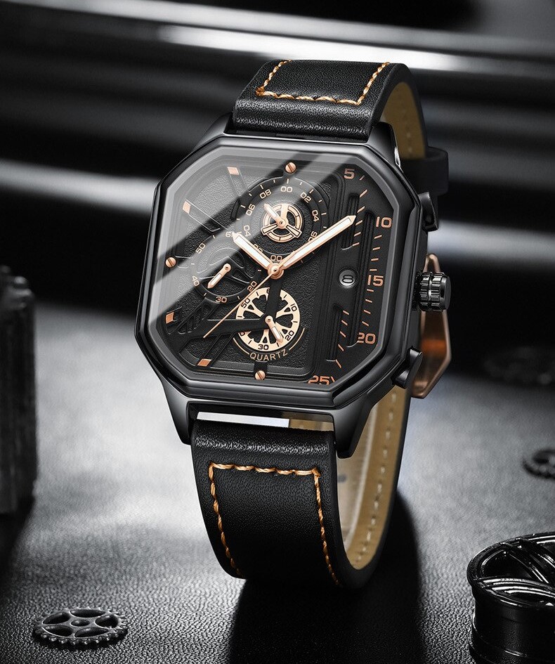 Picture of TRSOYE new luxury fashion leather belt wrist-watche for men