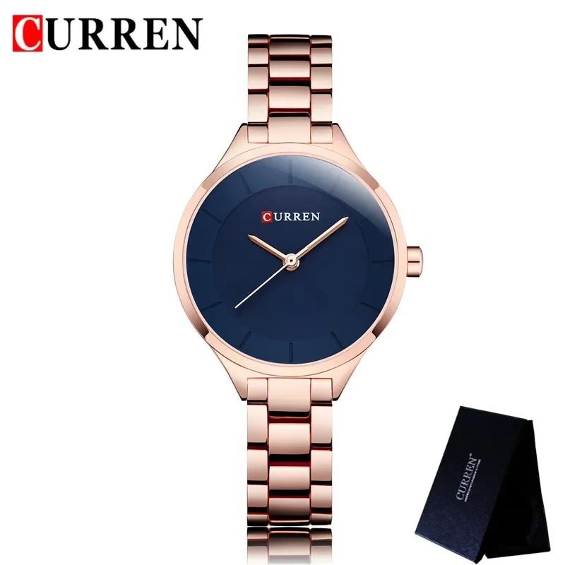 Picture of Curren9015C Women'S Watch Luxurious Stainless Steel Women'S Watch-Rose Gold And Blue Color