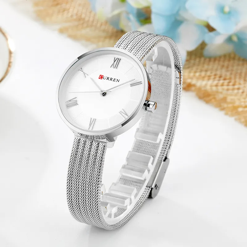 Picture of CURREN 9020 Golden Mesh Stainless Steel Analog Watch For Women - Watch - ঘড়ি
