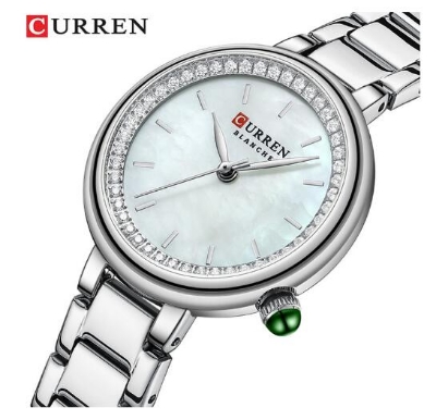 Picture of New Curren 9089 Stylish & Fashionable Crystal Dial Rose Gold tone Ladies Watch