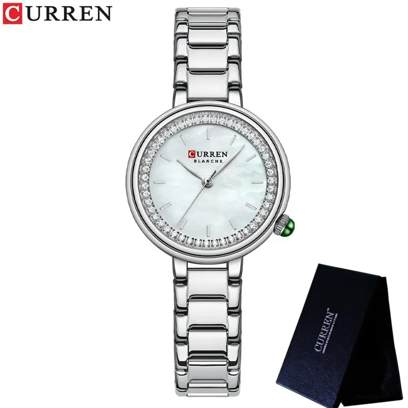 Picture of New Curren 9089 Stylish & Fashionable Crystal Dial Rose Gold tone Ladies Watch