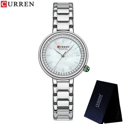 Picture of New Curren 9089 Stylish & Fashionable Crystal Dial Rose Gold tone Ladies Watch