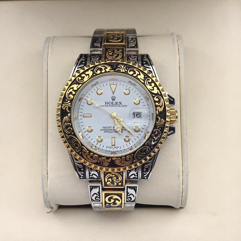 Picture of Stainless Steel Watch Gold Chain For Men Stylish Watch For Men