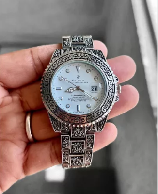 Picture of Stainless Steel Watch Gold Chain For Men Stylish Watch For Men