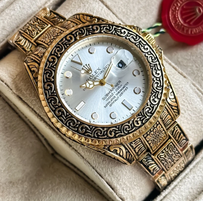 Picture of Stainless Steel Watch Gold Chain For Men Stylish Watch For Men