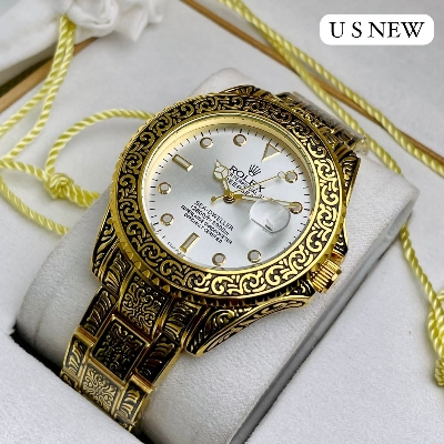 Picture of Stainless Steel Watch Gold Chain For Men Stylish Watch For Men