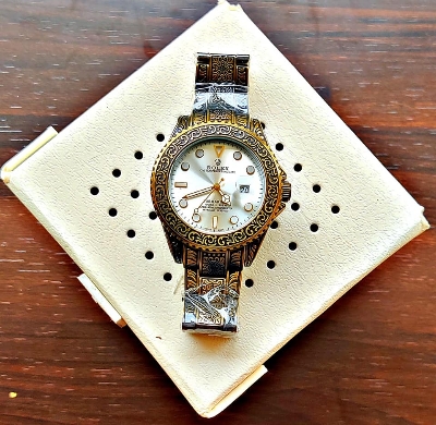 Picture of Stainless Steel Watch Gold Chain For Men Stylish Watch For Men