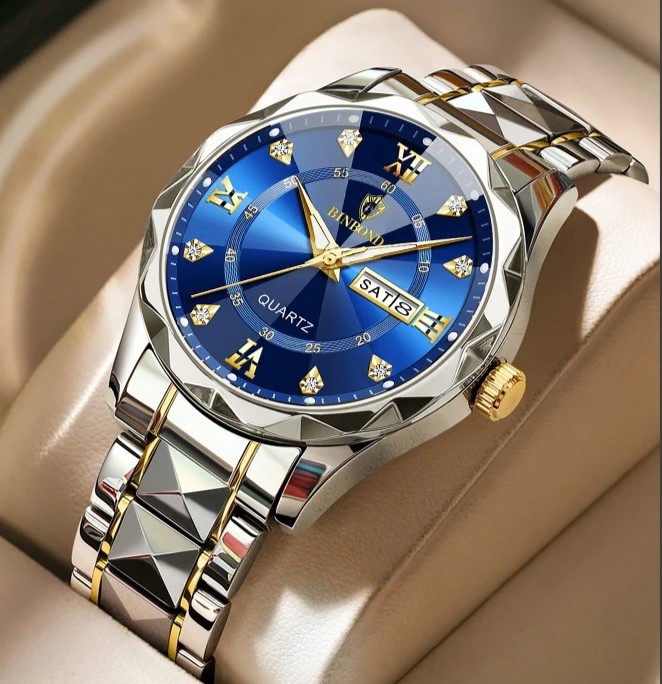 Picture of Binbond 2521 Men's Luxury Fashion Stainless Steel Waterproof Quartz Movement Wrist-watch