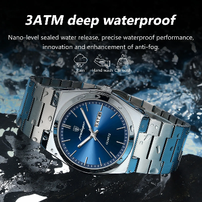 Picture of POEDAGAR 930 Luxury Watch For Men Waterproof Luminous Date Week Stainless Steel Men Watch Casual Quartz Men's Watch- Watch For Men