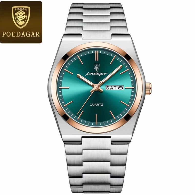 Picture of POEDAGAR 930 Luxury Watch For Men Waterproof Luminous Date Week Stainless Steel Men Watch Casual Quartz Men's Watch- Watch For Men