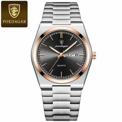 Picture of POEDAGAR 930 Luxury Watch For Men Waterproof Luminous Date Week Stainless Steel Men Watch Casual Quartz Men's Watch- Watch For Men