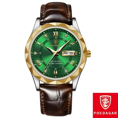 Picture of POEDAGAR 615-Leather Quartz Luxury Business Man Wristwatch Date Week Watch For Men