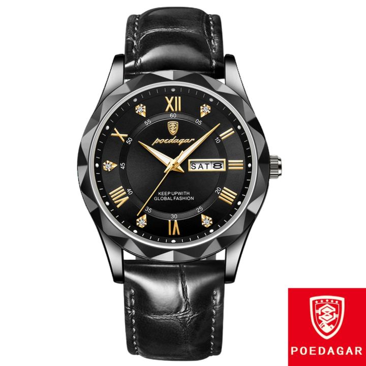 Picture of POEDAGAR 615-Leather Quartz Luxury Business Man Wristwatch Date Week Watch For Men