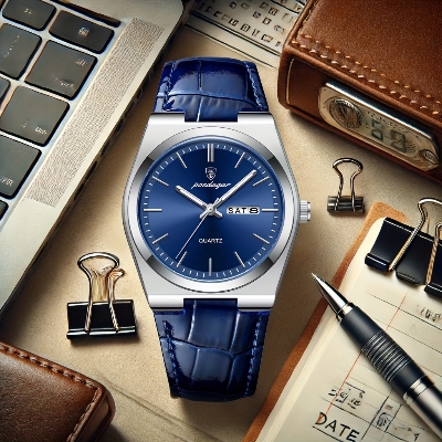 Picture of POEDAGAR 930L Men's Leather Quartz Watch - Water Resistant Business Luxury Fashion Wristwatch - Watch For Men - Watch