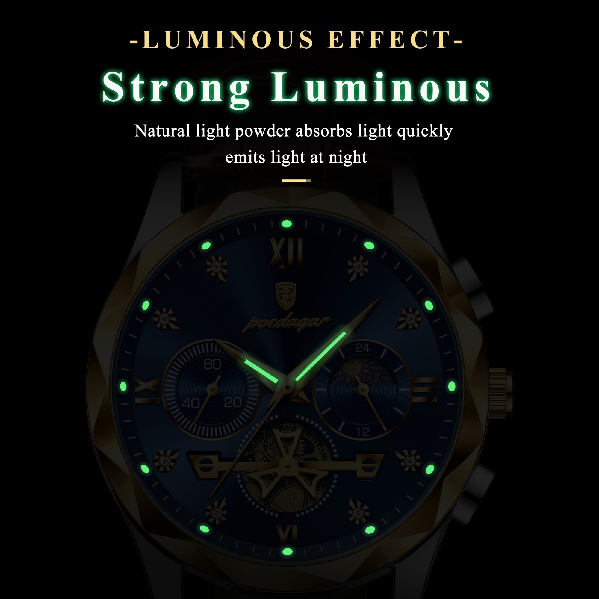 Picture of Poedagar 996L Luxury Watch for Men Sports Leather Men's Watches Waterproof Luminous Chronograph Men Quartz Watches - Watch For Men - Watch - Men Watch