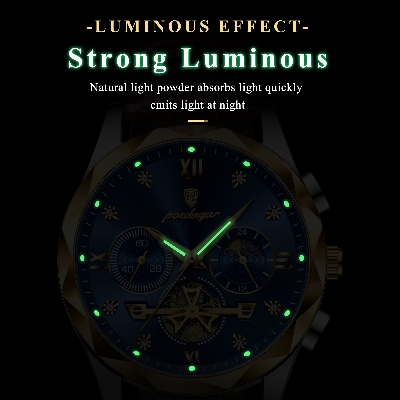 Picture of Poedagar 996L Luxury Watch for Men Sports Leather Men's Watches Waterproof Luminous Chronograph Men Quartz Watches - Watch For Men - Watch - Men Watch