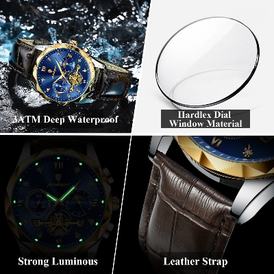 Picture of Poedagar 996L Luxury Watch for Men Sports Leather Men's Watches Waterproof Luminous Chronograph Men Quartz Watches - Watch For Men - Watch - Men Watch
