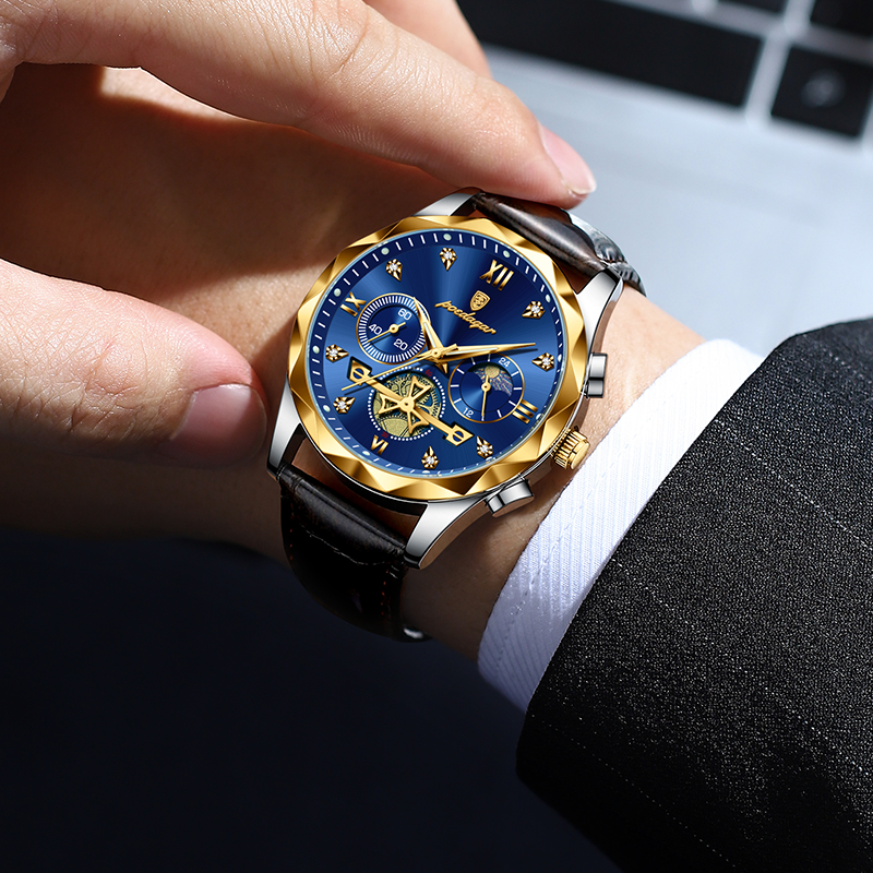 Picture of Poedagar 996L Luxury Watch for Men Sports Leather Men's Watches Waterproof Luminous Chronograph Men Quartz Watches - Watch For Men - Watch - Men Watch